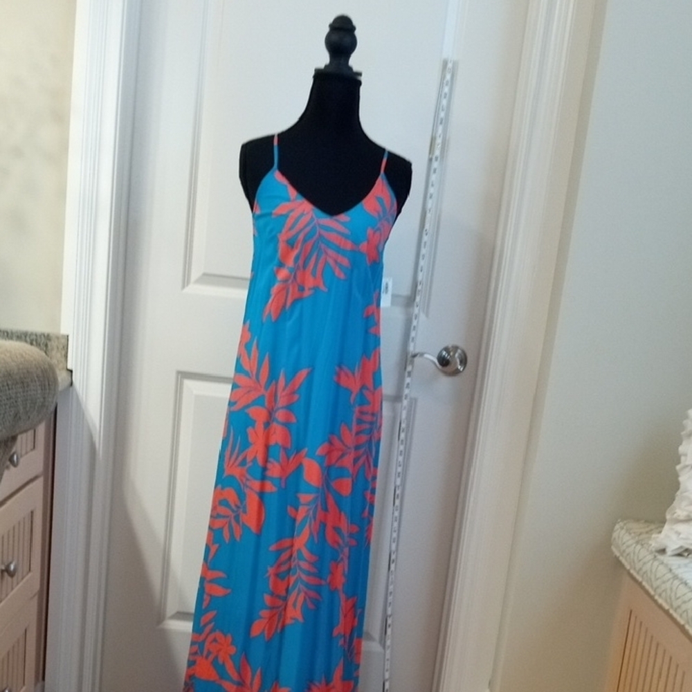 Old Navy NWT Blue and Pink Floral Maxi Dress Size Small - Picture 5 of 7